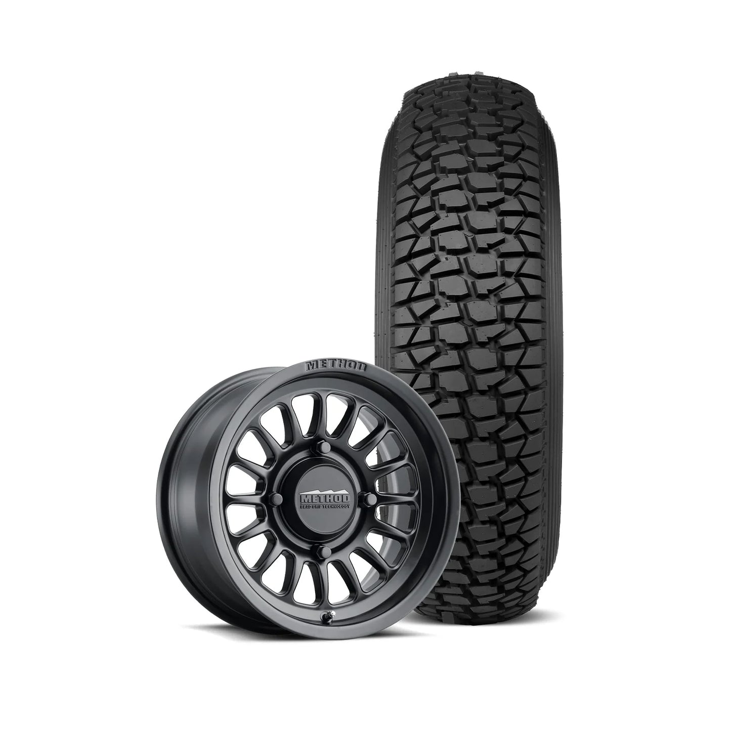 33x10r15 Wheel & Tire Dirt Package - 411 Bead Grip | Matte Black + Regulator 2