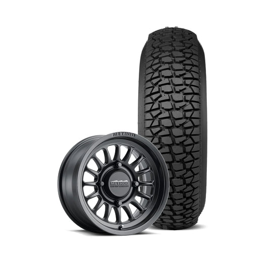 33x10r15 Wheel & Tire Dirt Package - 411 Bead Grip | Matte Black + Regulator 2