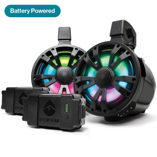 Extreme Tower Speakers TBB8- 2 Battery Powered Bluetooth Amplified Tower Speaker