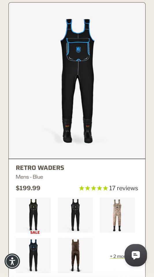 Mens- Blue Retro Waders
