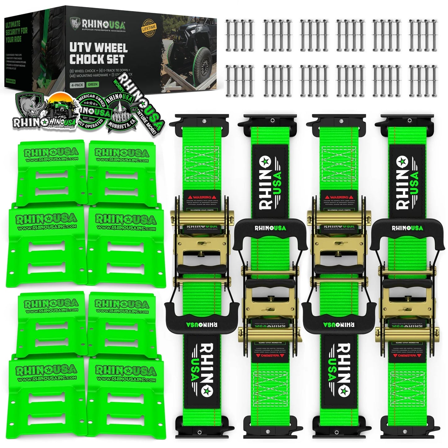 Rhino-USA UTV Wheel Chock Tie-Down Kit