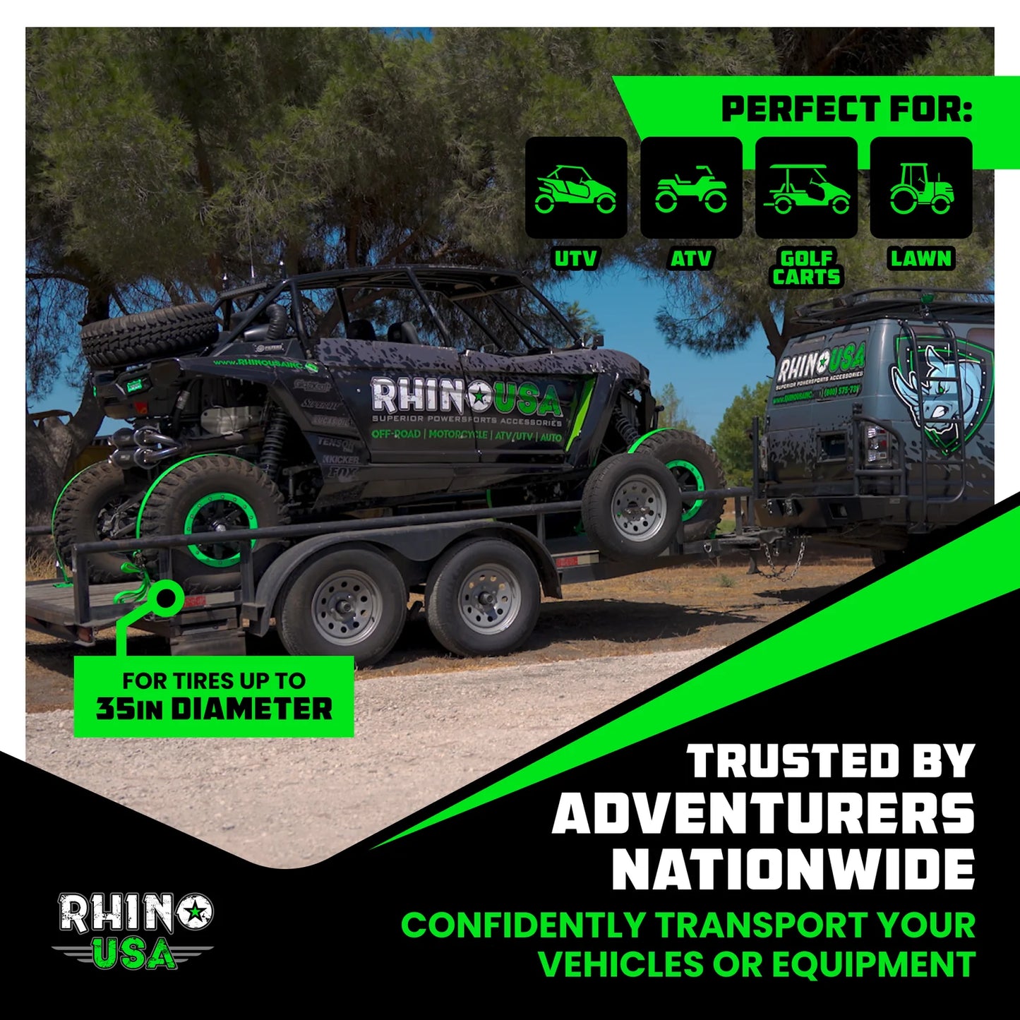 Rhino-USA UTV Wheel Chock Tie-Down Kit